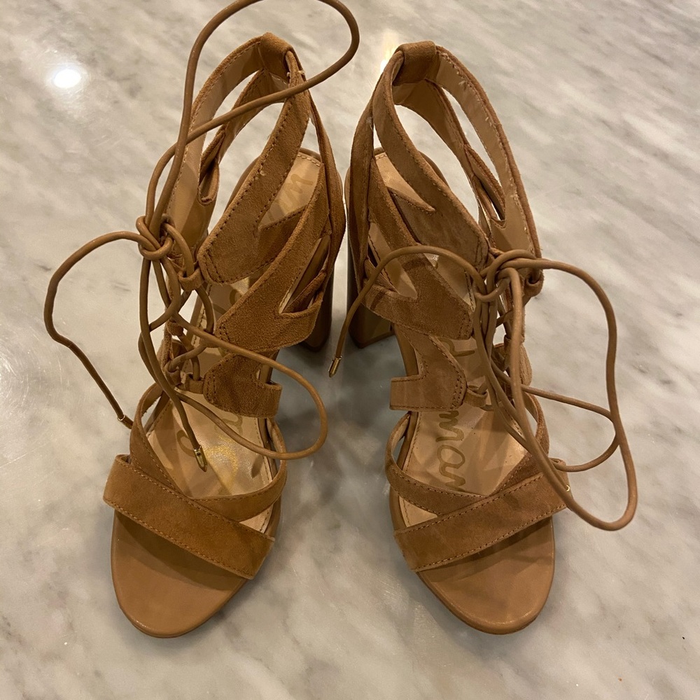 Sam Edelman sz 6 Strappy Taupe Suede Sandals
